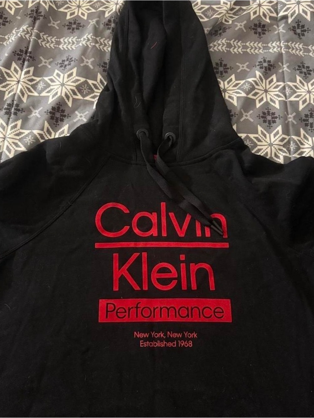 Calvin Klein Performance Black Hoodie with Coral Trim
